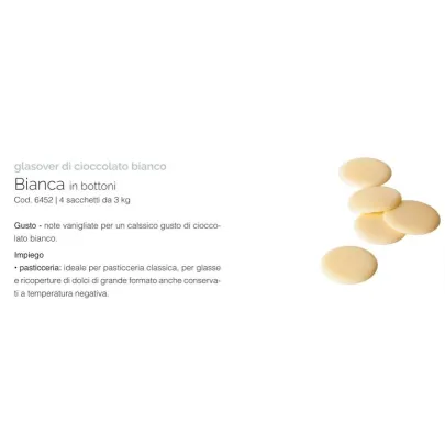 Gioari white chocolate buttons, 1 kg