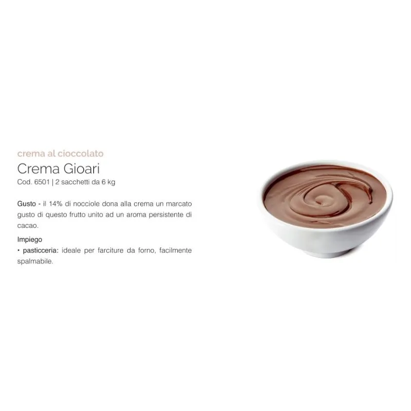 Crema de chocolate Gioari de 4 kg con un 14 % de avellanas para rellenos Crema de chocolate Gioari de 4 kg con un 14 % de avellanas para rellenos