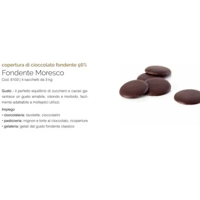 3 kg dark chocolate discs, 56%