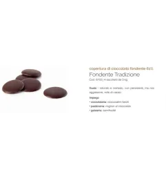 3 kg de botones de chocolate negro, 61 %