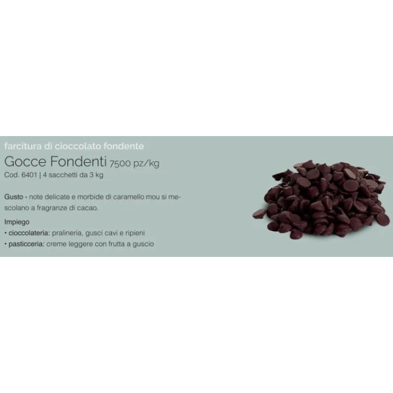 Dark Chocolate Drops, 3 kg, 7,500 pieces Dark Chocolate Drops, 3 kg, 7,500 pieces