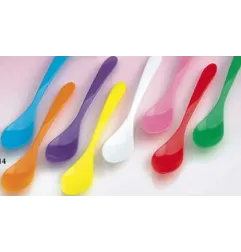Colored curved gelato spoons, 14 cm