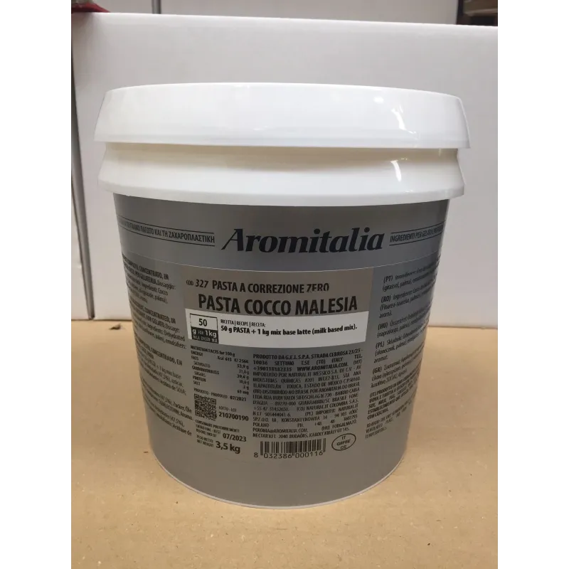 3.5 kg Pasta per Gelato base latte gusto Cocco Malesia 3.5 kg Pasta per Gelato base latte gusto Cocco Malesia