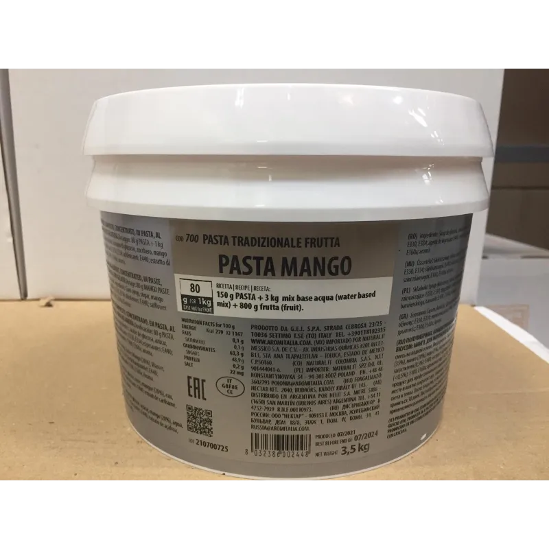 Pasta per Gelato alla frutta Mango 3.5 KG Pasta per Gelato alla frutta Mango 3.5 KG