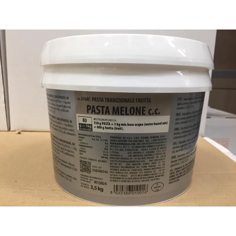 Pasta per Gelato alla frutta Melone 3.5 KG Pasta per Gelato alla frutta Melone 3.5 KG