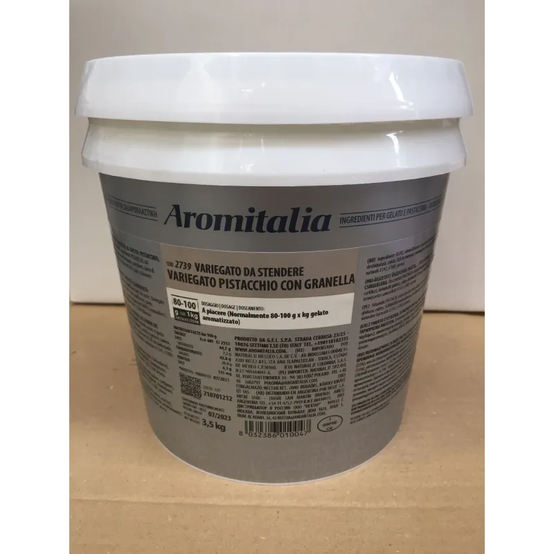 Variegato per gelato al Pistacchio con granella 3.5 kg Variegato per gelato al Pistacchio con granella 3.5 kg