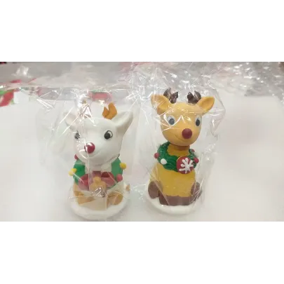 Glutenfreie 3D-Weihnachtsrentiere aus Zucker für die Dekoration von Süßspeisen