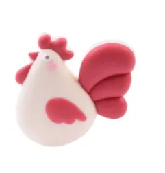 Coq et poule en sucre 3d pour décorations