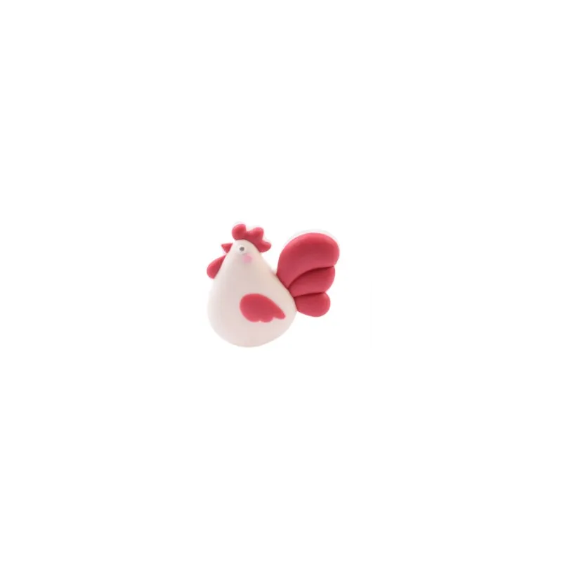 3D Sugar Rooster and Hen for Decorations, 4 cm 3D Sugar Rooster and Hen for Decorations, 4 cm