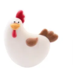 Coq et poule en sucre 3D pour décorations, 4 cm
