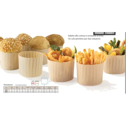 60 baking cups for fried pastries or mini panettone