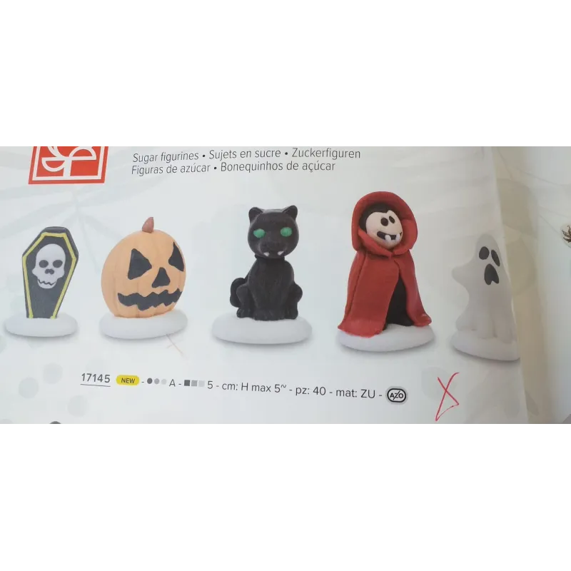 Figuras de Halloween de azúcar en 3D para decorar tartas y dulces Figuras de Halloween de azúcar en 3D para decorar tartas y dulces