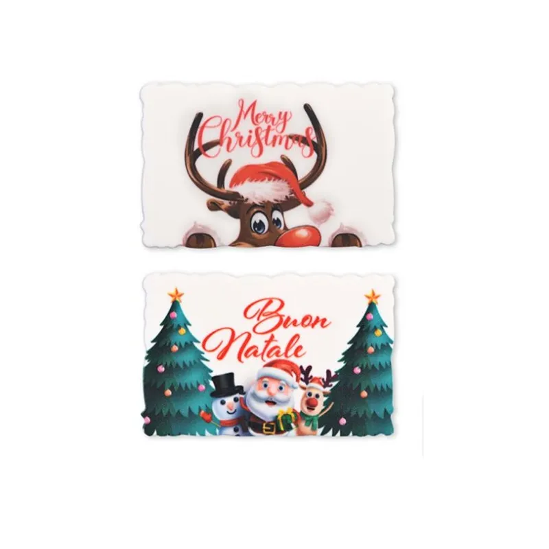Biglietto Buon Natale in Zucchero per Panettoni, Pandori e Dolci Biglietto Buon Natale in Zucchero per Panettoni, Pandori e Dolci