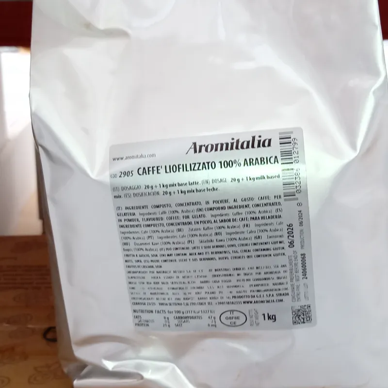Gefriergetrockneter Arabica-Kaffee, 1 kg, Espresso für Konditoreien und Eisdielen Gefriergetrockneter Arabica-Kaffee, 1 kg, Espresso für Konditoreien und Eisdielen