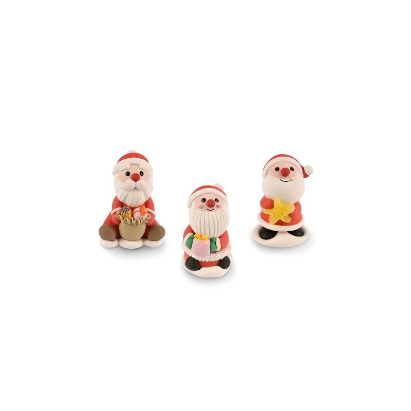 Père Noël au gros nez en gelée et sucre, 6 cm de haut, décoration de Noël pour gâteaux Père Noël au gros nez en gelée et sucre, 6 cm de haut, décoration de Noël pour gâteaux