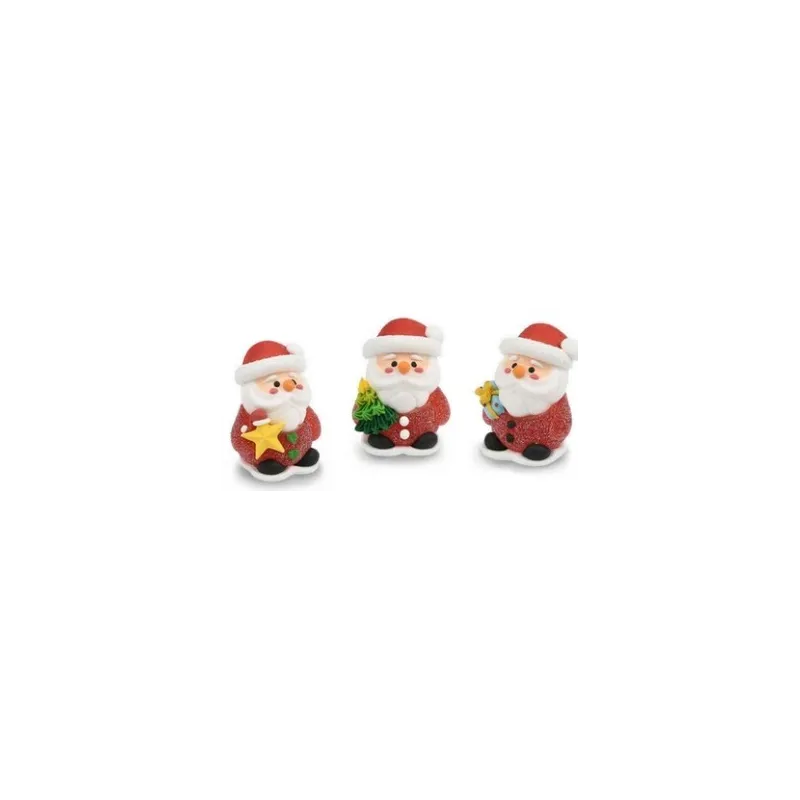 Pummeliger Weihnachtsmann aus Gelee und Zucker, H 5,5 cm, Dekoration für Weihnachtsgebäck Pummeliger Weihnachtsmann aus Gelee und Zucker, H 5,5 cm, Dekoration für Weihnachtsgebäck