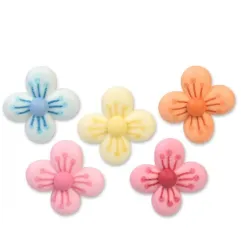 FLEURS BOMBÉES EN SUCRE EN 5 COULEURS PZ.100