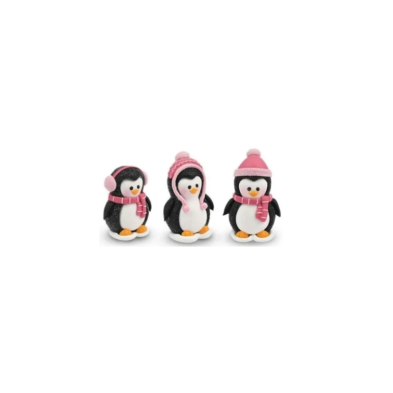 Christmas penguins made of sugar and pink jelly, 7.5 cm tall Christmas penguins made of sugar and pink jelly, 7.5 cm tall
