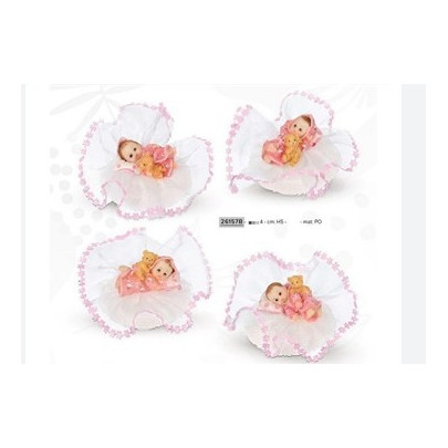 DÉCORATION NAISSANCE : BÉBÉS ENDORMIS AVEC OURSON ROSE