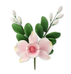 RAMO ORCHIDEA ROSA + FOGLIA