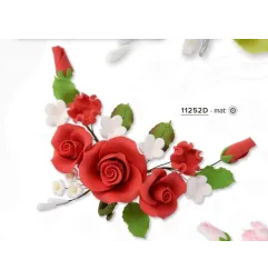 RAMO ROSELLINE ROSSE + FOGLIE