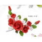 Ramo Roselline Rosse con Foglie in Pastigliaggio per Torte