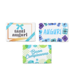 Placa de feliz cumpleaños para tartas 8,5x5,5cm