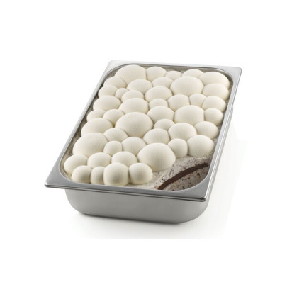 Vaschetta gelato decorata con Silikomart Kit Bubble Gel