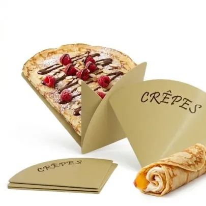 Porta crepes 1/4 in cartoncino politenato crema – 250 pezzi