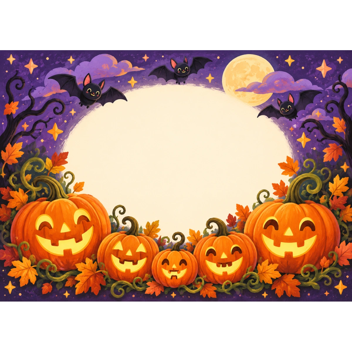 Azyme Halloween personnalisable – Citrouilles souriantes Azyme Halloween personnalisable – Citrouilles souriantes