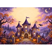 Personalisierbarer Halloween-Tortenaufleger – Halloween-Schloss