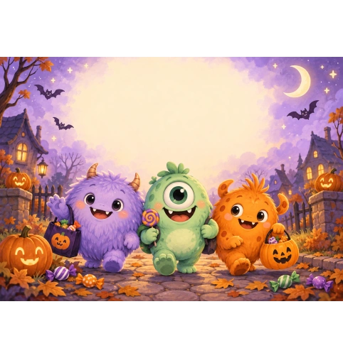 Azyme Halloween personnalisable – Petits monstres gourmands