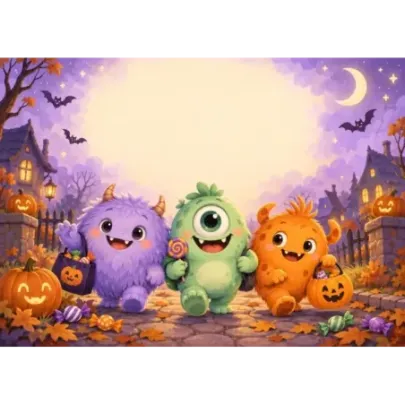 Cialda Halloween personalizzabile – Mostriciattoli golosi
