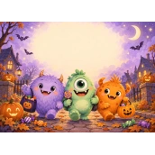 Azyme Halloween personnalisable – Petits monstres gourmands
