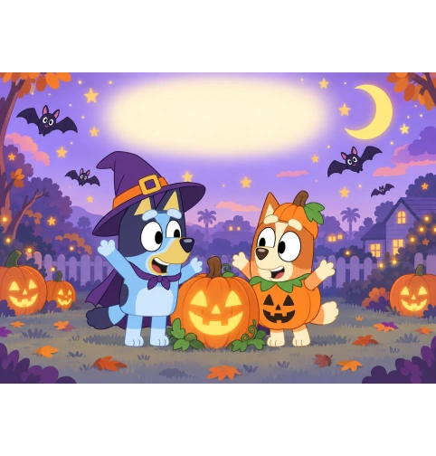 Cialda Halloween personalizzabile – Bluey e Bingo