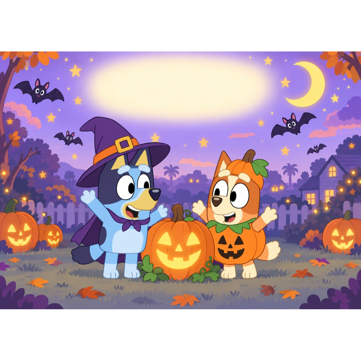 Azyme Halloween personnalisable – Bluey et Bingo Azyme Halloween personnalisable – Bluey et Bingo