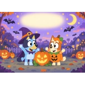 Azyme Halloween personnalisable – Bluey et Bingo Azyme Halloween personnalisable – Bluey et Bingo