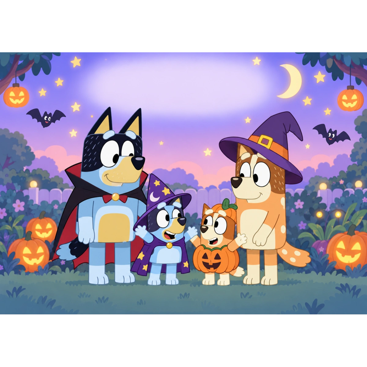 Azyme Halloween personnalisable – Famille Bluey Azyme Halloween personnalisable – Famille Bluey
