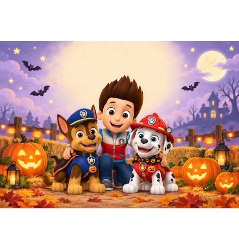 Personalisierbarer Halloween-Tortenaufleger – PAW Patrol