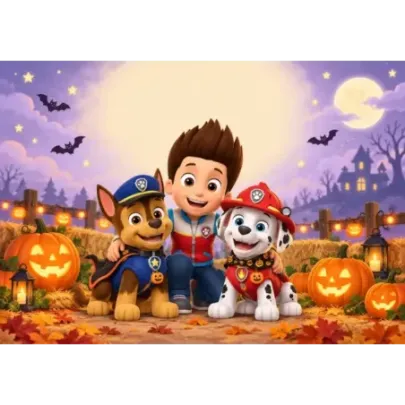 Personalisierbarer Halloween-Tortenaufleger – PAW Patrol