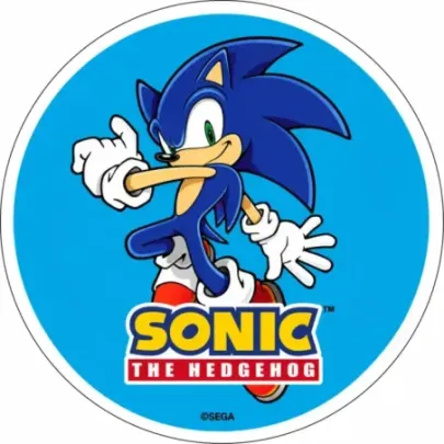 Sonic edible cake topper Ø14 cm