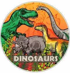 Disque azyme Dinosaures pour gâteau Ø14 cm