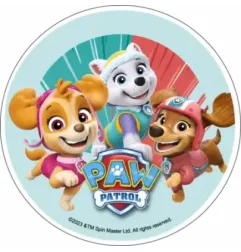Cialda torta Paw Patrol Skye, Everest e Liberty Ø14 cm