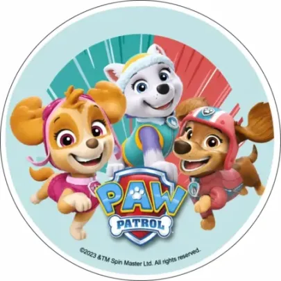 PAW Patrol Skye, Everest and Liberty edible cake topper Ø14 cm