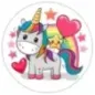 Unicorn edible cake topper Ø14 cm