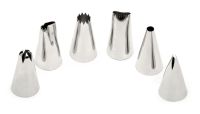 Set of metal piping tips for pastry decorations