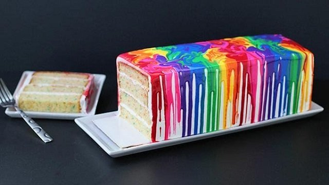 Coloranti alimentari per dolci in gel e polvere su torta decorata