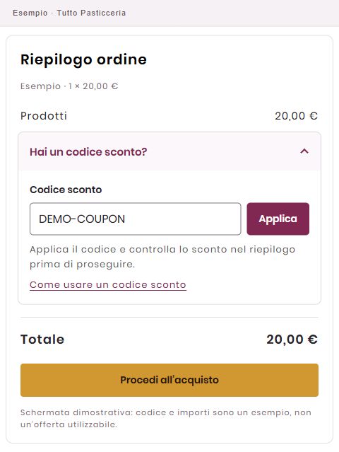 Inserisci il codice e seleziona Applica