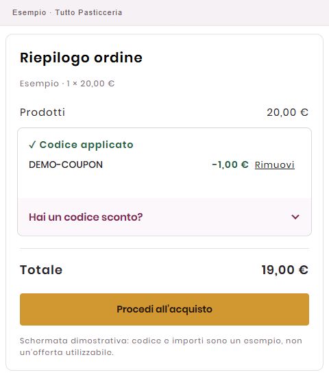 Controlla lo sconto e il totale
