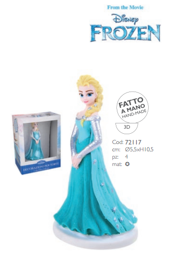 Elsa Frozen in zucchero per decorare torte